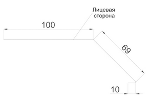 Чертеж планки карнизной 100x69