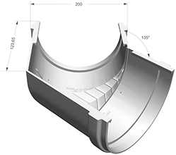 Угол желоба 135°