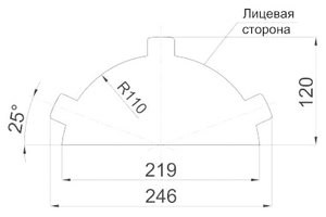 Чертеж заглушки конька круглого простой