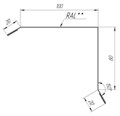 Чертеж планки торцевой 100x80