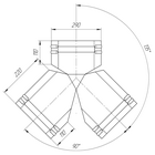 Чертеж тройника Y - образного для полукруглого конька