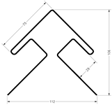 Чертеж внешнего угла 30 мм