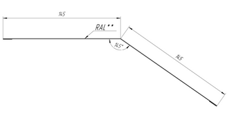 Чертеж планки конька плоского 145x145