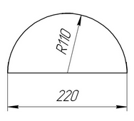 Чертеж заглушки торцевой для полукруглого конька