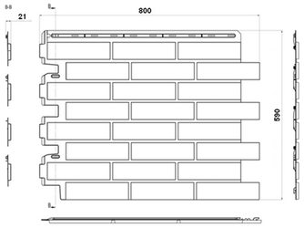 Чертеж фасадных панелей - Кирпич Рижский