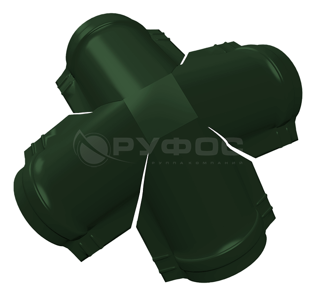 Четверник конька малого полукруглого с покрытием GreenCoat Pural BT