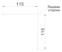 Чертеж планки угла наружного 115x115