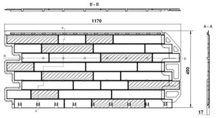 Чертеж фасадных панелей - Кирпич Антик