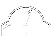 Чертеж планки малого конька полукруглого