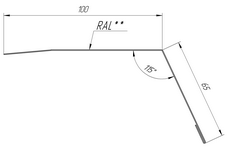 Чертеж планки карнизной 100x65