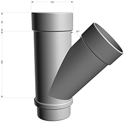 Тройник 45°