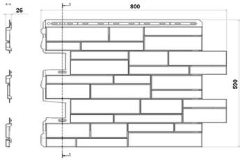 Чертеж фасадных панелей - Камень Шотландский