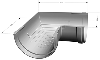 Угол желоба 90°