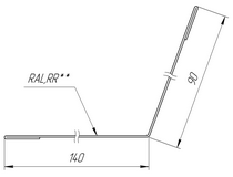 Чертеж планки примыкания 90x140