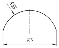 Чертеж заглушки торцевой для малого полукруглого конька