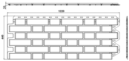 Чертеж фасадных панелей - Кирпич Клинкерный