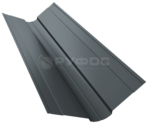 Планка ендовы верхней фигурной 100x100 с покрытием Rooftop Matte (Стальной Бархат)