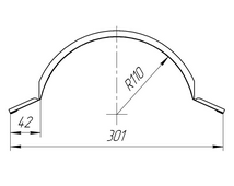 Чертеж планки конька полукруглого