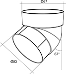 Колено трубы 67°