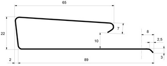 Чертеж J-профиля широкого