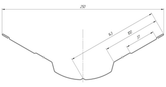 Чертеж планки ендовы верхней фигурной 100x100