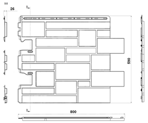 Чертеж фасадных панелей - Камень Пражский