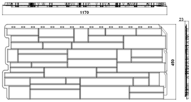 Чертеж фасадных панелей - Скалистый камень