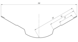 Чертеж планки ендовы верхней фигурной 70x70